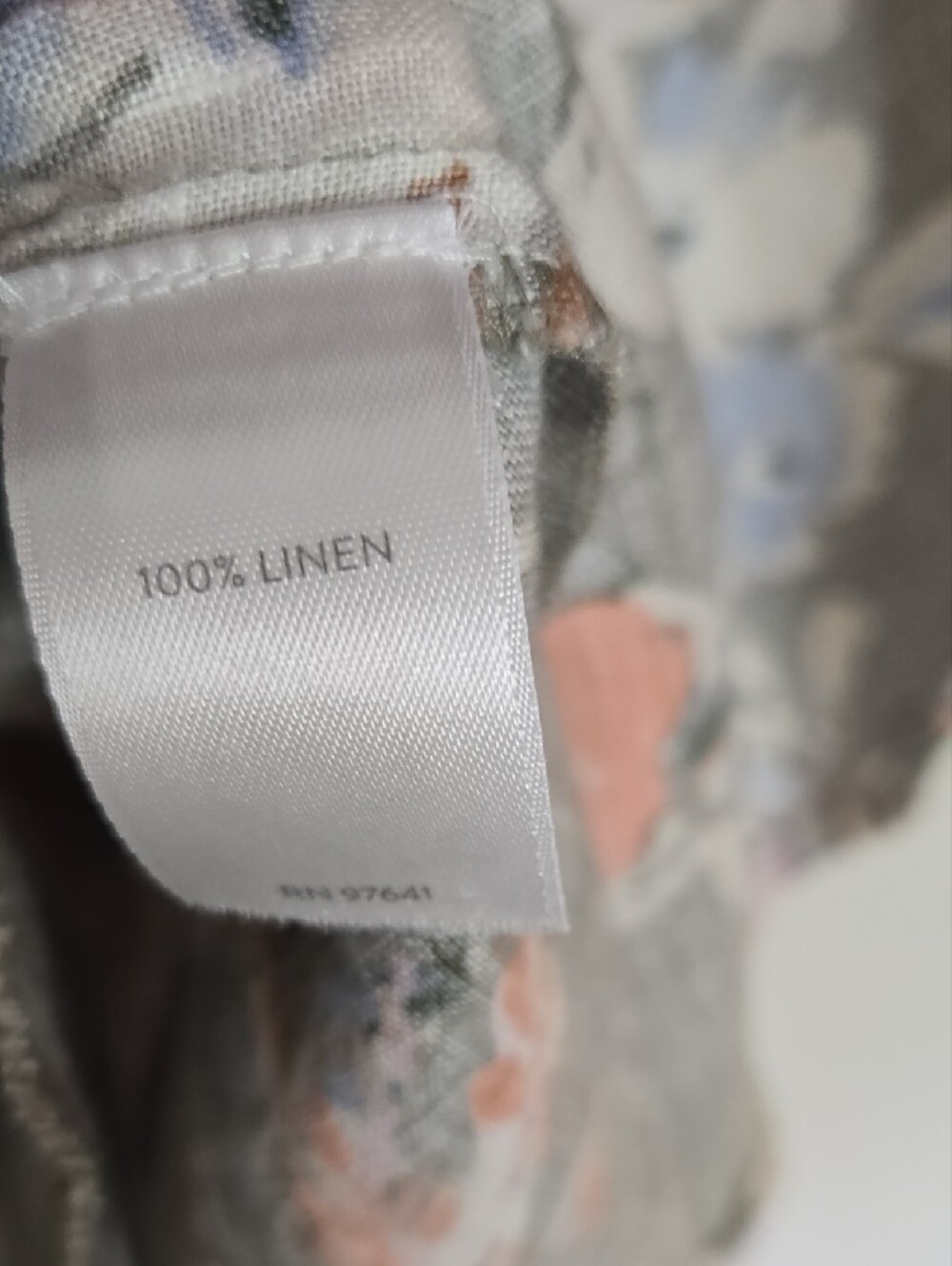 J. Jill Love 100% Linen Floral dress w/ pockets Feminine Coastal Size Large - Picture 3 of 7